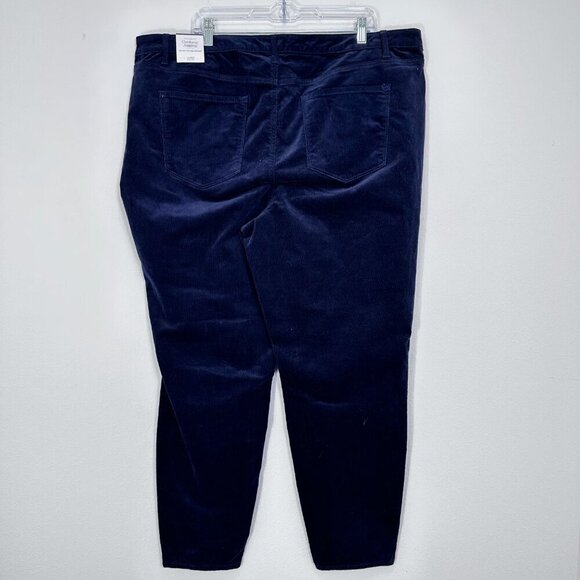 Talbots Navy High Rise Corduroy Jegging NWT Size 22W Casual Fall Cozy - Picture 3 of 9